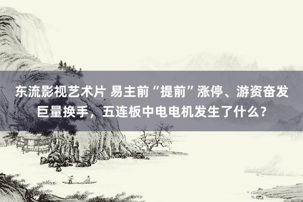 东流影视艺术片 易主前“提前”涨停、游资奋发巨量换手，五连板中电电机发生了什么？