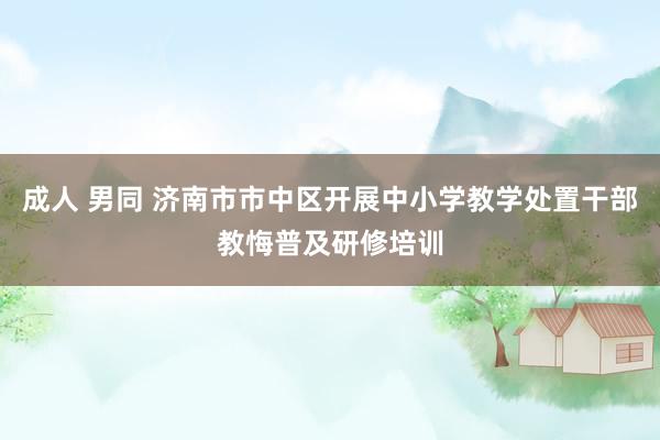 成人 男同 济南市市中区开展中小学教学处置干部教悔普及研修培训